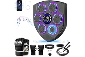 JUOIFIP Music Boxing Machine, Smart Boxing Machine for Adults with Boxing Gloves, 9 Modes & 9 Speeds Wall Mounted Music Punching Machine for Home Gym Office Workout