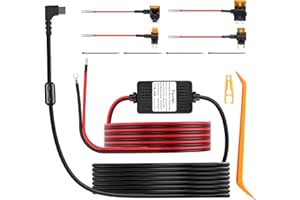 Faumon Dash Cam Hardwire Kit, 13ft Type-C USB Hard Wire Kit for Dashcam, 12V-24V to 5V Car Dash Camera Charger Power Cord with Fuse Kit, Low Voltage Protection