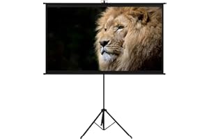 Tidyard Schermo di Proiezione con Treppiedi 50"/60"/84" 90" 4:3,Telo per proiettore avvolgibile,Schermo Portatile,Schermo Proiettore Avvolgibile