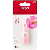 KISS PowerFlex Pink Nail Glue, Ultra Hold Flex Formula, Easy