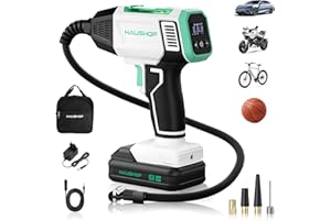 HAUSHOF Akku Luftkompressor 150PSI, Tragbare Luftpumpe mit 4 Modi + Manueller Modus, 20V 2000mAh Kabelloser Kompressor, Digitales Display, Auto-Abschaltung für Reifen, Motorrad, Fahrrad