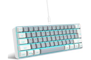 Snpurdiri 60% Wired Gaming Keyboard, RGB Backlit Mini Keyboard, Waterproof, Small, Ultra-Compact, 61 Keys, Keyboard for PC/Mac Gamers, Typists, Travel, Easy to Use