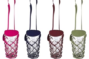 VINSTRIP® DUBBEGLAS - Soporte para botellas de cerveza para colgar con tapa protectora, soporte para bebidas, práctico soporte de malla para colgar para festivales, picnics, despedidas de soltero,