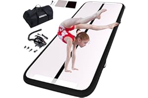 DOBESTS Inflatable Gymnastics Mat Tumbling Mat 6.6 ft 10 ft 13ft 16ft 20ft 4in/8in Thick Tumble Track Air Mat for Gymnastics For Home Kids Tumble Training Gymnastics/Yoga/Water/Dance