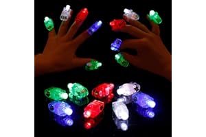 Popuppe 32 Pcs Finger Lights,Bright Finger Ring 4 Colors Super Bright Finger Lamp Toys for Parties,Event Favors,Raves,Concert Shows,Gifts