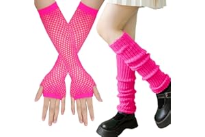 XIEXIESHER 3 paar Elastische Beinstulpen und Netzhandschuhe Set, Stulpen Damen aus Baumwolle Lang und Kurz Netzhandschuhe Weich Sportgeschenk, Tanzen, Sport, Gym, Bergtouren