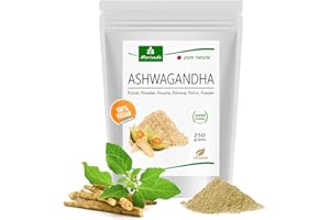 MoriVeda® Ashwagandha Powder 250g, la bacca del sonno per l'equilibrio e la pace interiore, in Ayurveda naturale dall'India e dall'Africa, vegana e senza glutine, 100% polvere di radice