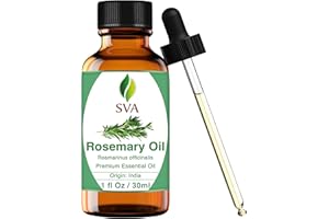 SVA ORGANICS SVA Rosemary Essential Oil - 30 ml (1 oz) - 100% Pure, Natural, Undiluted and Therapeutic Grade with Premium Glass Dropper, Perfect for Skincare, Hair Care, Body Massage, Diffuser and Aromatherapy
