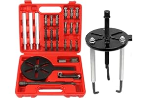 Yuiturt 21-in-1 Bearing Puller Kit, Multifunctional Bearing Removal Tool with 3 Curved Jaws, Inner Hole Extractor, Gear Puller Set with Carrying Case, Bearing Separator and Blind Bearing Puller