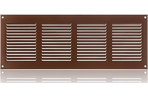 ABOUT VENT 400x150mm Grille de Ventilation en Acier Marron avec Moustiquaire - Grilles d'aération Métallique
