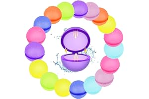 artcool 18 PCS Reusable Magnetic Water Balloons, Refillable Quick Self-Sealing Water Bomb Splash Balls with Mesh Bag, Soft Silicone Outdoor Pool Toys for Kids Adults Outside Games Summer Party