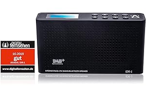 [ Test GUT *] Anadol 4in1 IDR-1 Radio - tragbares Internetradio - DAB DAB+ Digitalradio, FM UKW fähig - Bluetooth Lautsprecher & WiFi - tragbares Dual digital Radio mit Akku, mit Kopfhöreranschluss