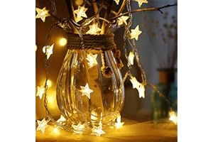 Rock Ninja Luce Stellare Luci Della Stringa Lunare 40 LED Luna Luci Di Natale Della Stella 6M Fatate (Stella)