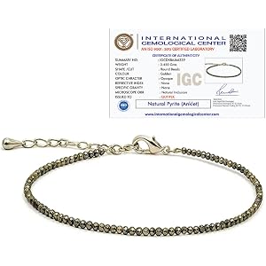 Qutipek Certified Raw Pyrite Anklet For Women Stylish- Stone of Money, Protection & Power, Money Magnet Pyrite Stone Anklet - Adjustable Spiritual Jewellery Best Gift Item