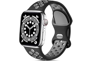 Epova Sport Armband Kompatibel mit Apple Watch Armband 38mm 42mm 40mm 41mm 44mm 45mm 49mm, Atmungsaktives Weiches Silikon Ersatz Armband Kompatibel mit iWatch SE Series 9 8 7 6 5 4 3 2 1