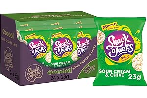 SNACK JACK Snack a Jacks Sour Cream and Chive Rice Cakes Case, 24 Units x 23 g