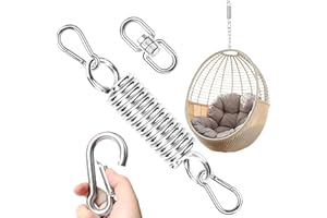 Huanmin Molla oscillante per poltrona sospesa, molla di carico fino a 250 kg, poltrona sospesa con 2 moschettoni e ganci girevoli a 360°, molla di sospensione per sacco da boxe, hammock, yoga