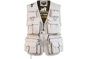 SUSHIMIAN Gilet da Pesca da Uomo Multi-Tasche Giubbotti Senza Maniche da Lavoro Gilet da Caccia Fotografia Gilet Sportivo da Trekking