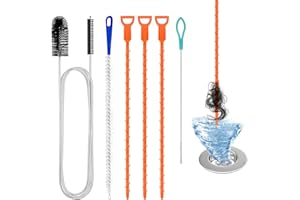 KERATOBLEEM 6 PCS Drain Unblocker Tools, Hair Clog Remover Sink Snake Drain, Multifunctional Plumbing Tools, Reusable, for Bathroom Toilet Kitchen Plug Hole
