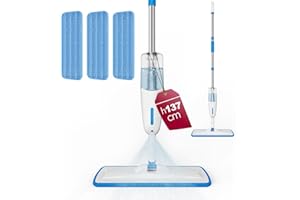 Enigma Sprühwischer 137cm mit 3 Tüchern Nass/Trocken - Nachfüllbar - Leicht Bodenwischer mit Sprühfunktion für Hartböden/Laminat/Holz/Fliesen/Vinyl/Steinböden