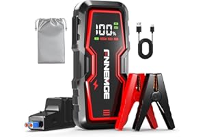 FNNEMGE Booster Batterie,4000A de Courant de Pointe, 12V Démarreur de Voiture jusqu'à 8,0L Essence et 6,5L Diesel, Jump Starter avec Port de Charge USB, lumière LED, HD Écran Large.