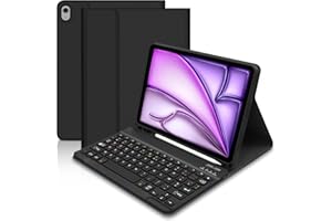 Hofsos Coque Clavier pour iPad Air 5Ème Génération 2022/Air 4Ème Génération 2020 / Air 11 Pouces 2024, AZERTY Français Étui Clavier Magnétique Bluetooth pour iPad Air 2024 11 Pouces -Noir