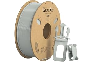 Filamento PLA Plus, GratKit PLA+Filamento de Impresora 3D 1.75mm, Precisión Dimensional +/- 0.03mm, 1KG Carrete (2.2 LBS), para impresora 3D, Gris
