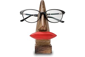 HANDY KALA Handmade Wooden Sunglasses/Spectacle Holder - Wooden Display Stand - Traditional Handcrafted Decorative Stand for Eyeglasses, Sunglasses - Aesthetic Room Decor for Bedroom, Office Desk (Lips Design)