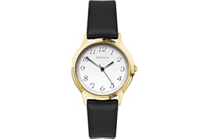 Sekonda Classic Ladies Quartz Easy Read Watch with White Dial Analogue Display and Black Strap
