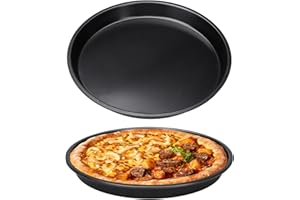 duisoad 2 Pezzi Teglia per Pizza Teglia Pizza Rotonda Vassoio per Rotondo da 28 cm per Torta, Lavastoviglie, Forno
