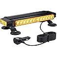 Justech 30LEDs Car Emergency Light Bar 30W 7 Flash Patterns Recovery Warning Strobe Light Amber Hazard Beacon Car Roof Warning Light with Magnetic Base for 12V 24V Car Vehicle Truck Trailer