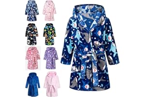 Lodunsyr Albornoces Niña Niño Pijamas y Batas Infantil Textiles de Baño Muchacha Albornoz con Capucha Batas Regalos Suave Ropa de Dormir 2-9 Años