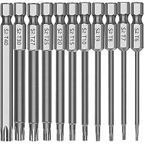 Fixinus 11-tlg. Torx-Bit-Set Lang (75 Mm) – T6 Bis T40, S2 Stahl, Magnetisch – Inkl. L-förmigem Bithalter