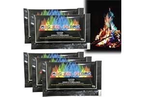 BIGYQIU 5PCS Magical Flames,Colour Changing Fire Powder,Campfire Co-lor Chang-ing Powder,Long-Lasting Fi-re Colour Changing Pow-der,Co-lour Ch-anging Fire Sachets,Magic Fire Dust