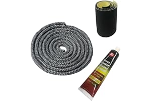PROTALWELL Joint de poêle à bois, kit de joint de porte de poêle à bois 6 mm, joint en fibre de verre résistant aux hautes températures, corde de remplacement pour poêle ou cheminée, longueur 1,8 m