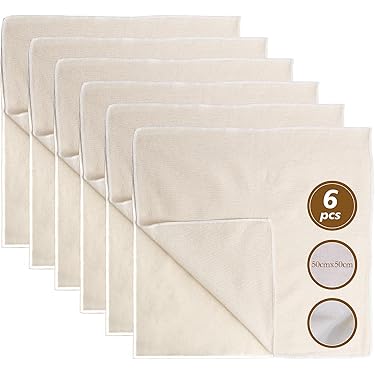 Garza Alimentare 6 Pezzi, Panno Per Formaggi 50x50cm Riutilizzabile, Panno Filtrante, Garza 4di Cotone Naturale Per Alimenti, Per Formaggio, Succo, Burro, Vino, Ecc