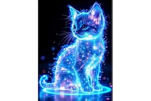 Qianbaiuk Katze Diamond Painting,5D Katze Diamond Painting Erwachsene,Diamant Painting Kits für Geschenk und Home Wand Dekor(12x16 Zoll)