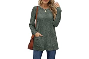 Aokosor Long Sleeve Tops Women Lightweight Jumpers Ladies Sweatshirts with Pockets