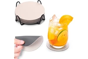 Chitomars Sottobicchieri Antiscivolo, Set Sottobicchieri da 12 - Rotondi Sottobicchieri per Bevande Plastica Lavabili Bifacciale Sottobicchieri Non-scivolose Impermeabile Sottobicchieri