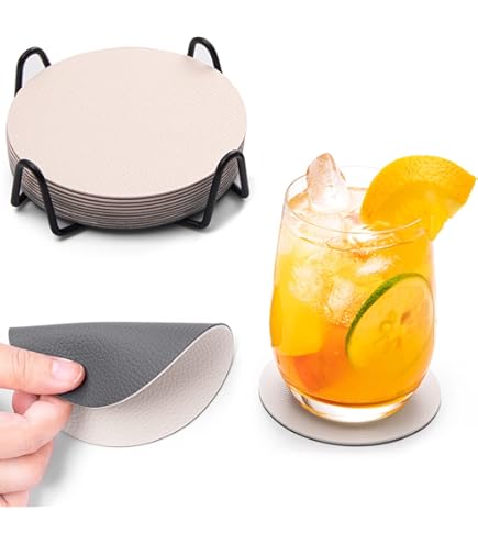 Set 7 Sottobicchieri In Vetro E Silicone Lilla – 1 Supporto + 6 Sottobicchieri Antiscivolo, Eleganti E Facili Da Pulire, Per Tavolo E Cucina