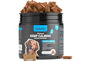 OKKÖBI Hemp Calming Chews For Dogs Anxiety 150 pcs - Dog Anxiety Relief Chews - For stress, travel, check-up, barking or grooming - Calming Treats - Chicken