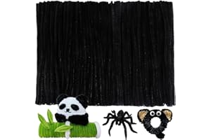 Easusy Black Pipe Cleaners, 150 PCS Chenille Stem Set, Pipe Cleaners for Craft and Creative Home Decoration Supplies DIY Arts