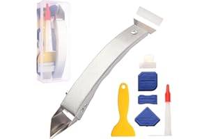 iLitLuk Strumento per la Rimozione del Calafataggio in Acciaio Inox Kit di Attrezzi per Calafataggio Rimuovi Sigillante Strumento per la Rimozione del Stucco Raschietto per Fughe Spatole per Silicone
