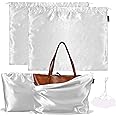 FEICHANGHAO 2 Pack Dust Bags for Handbags Storage Silk Cloth Bag with Drawstring Travel Storage Pouch for Handbag Purse Shoes Boots, 2 PCS White, 19.6 × 15.7 inches, Purse Dust Bag