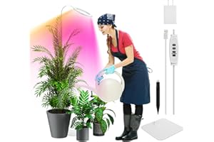 YUYMIKA 72 LED 5V2A lampada per piante a spettro completo, tubo flessibile regolabile a 360°, timer automatico 3/9/12, luce per piante da giardino con asta telescopica da 11,8-59 pollici