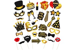 ‎VIKY VIKY 30 Stück Fotobox Accessoires Hochzeit Geburtstag, Fashion Fotobox Requisiten Party, Foto Requisiten Geburtstag, Fotobox Hochzeit Accessoires, Dekoration für Geburtstage, Hochzeit, Valentinstag