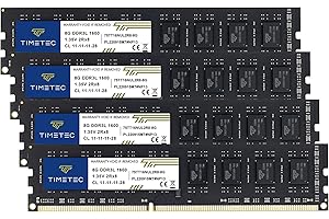 ‎TIMETEC Timetec 32 GB KIT (4 x 8 GB) DDR3L / DDR3 1600 MHz (DDR3L-1600) PC3L-12800 / PC3-12800 Non-ECC ungepuffert 1,35 V/1,5 V CL11 2Rx8 Dual Rank 240 Pin UDIMM Desktop PC Computer Arbeitsspeicher RAM