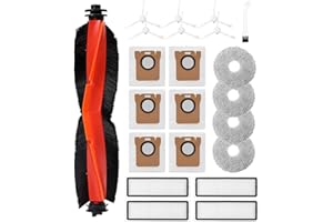 SOBEAU Zestaw akcesoriów do odkurzacza robota Xiaomi X20+/X10+/Dreame L10s Ultra/L10 Ultra/L10 Prime, 1 szczotka główna, 4 filtry, 4 nakładki na mopa, 6 szczotek bocznych, 6 worków na kurz