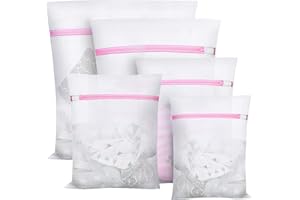 WOOBROO Sac à Linge pour Machine à Laver,5 Set Filet à Linge pour Machine à Laver,Laundry Bag pour Articles délicats,Soutien-Gorge,Chemisier,sous-vêtements,Chaussures,vêtements de bébé,Wash Bag etc (Rose)