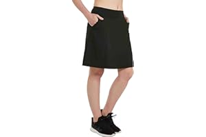 Westkun Jupe Short Femme Modeste Jupe Longueur Genoux Course à Pied Athlétique Skort Voyage Golf Plus La Taille Jupe-Short de Sport avec Poches